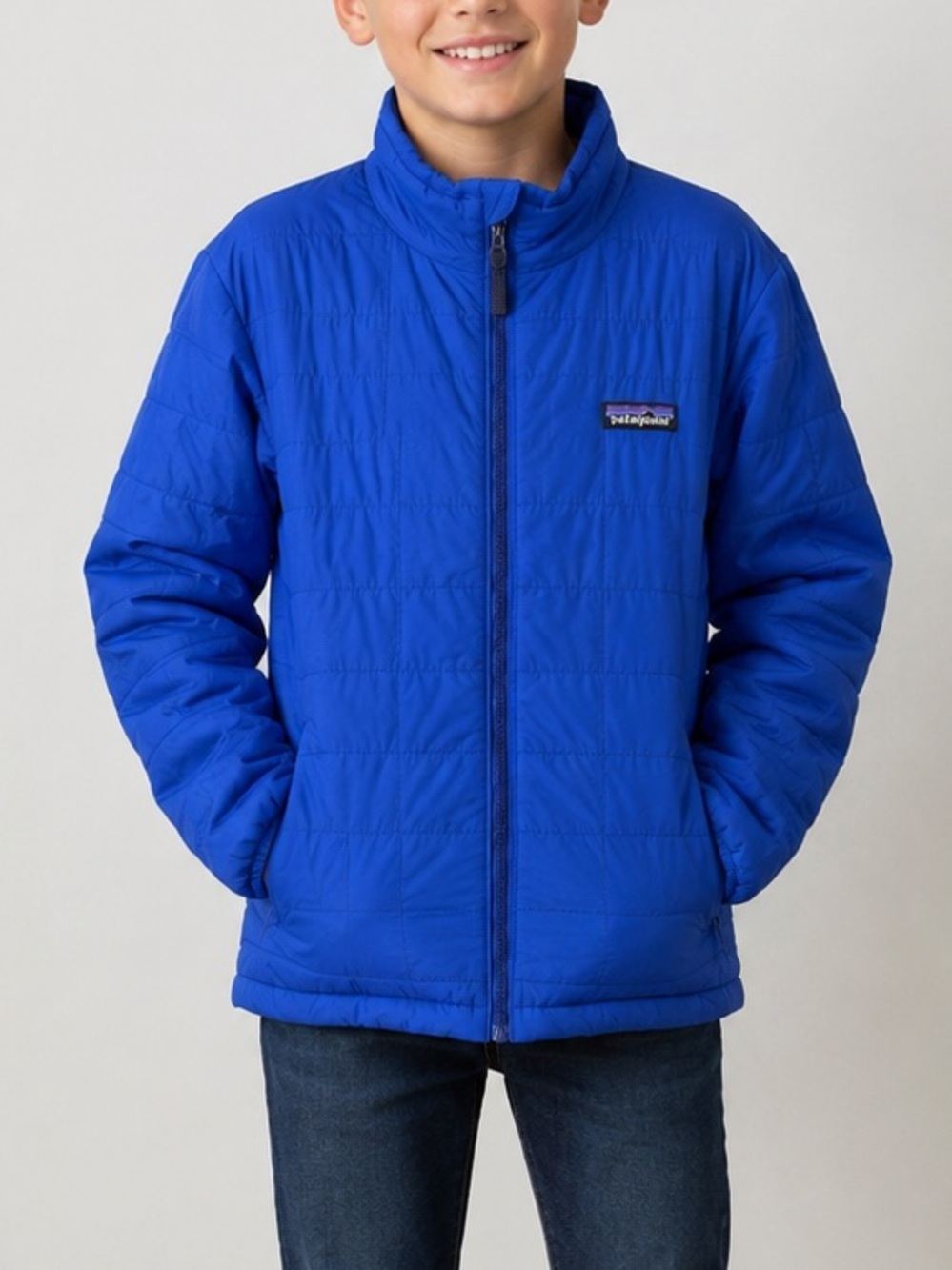 Patagonia Kids Youth Puffer Jacket in Vibrant Blue Size 12 Lightweight
